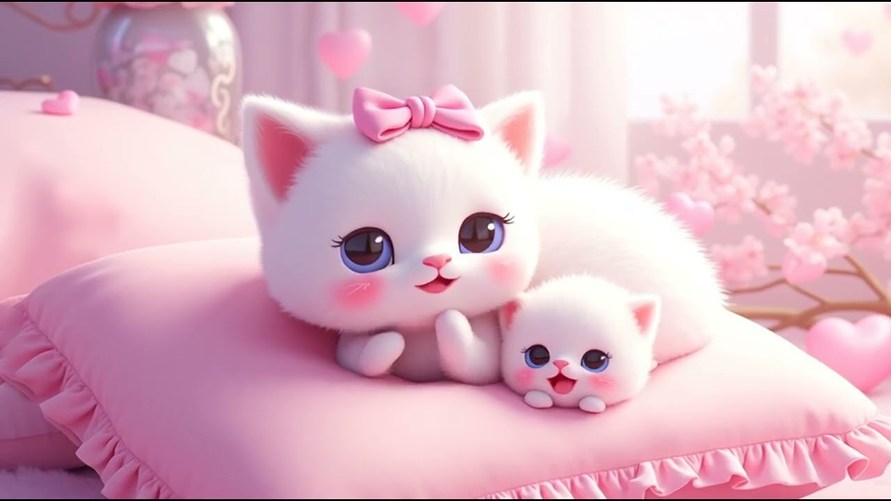 (NO ADS) Soft Baby Sleep Music 😸 Relaxing Piano + Cute Cat Video 🐾