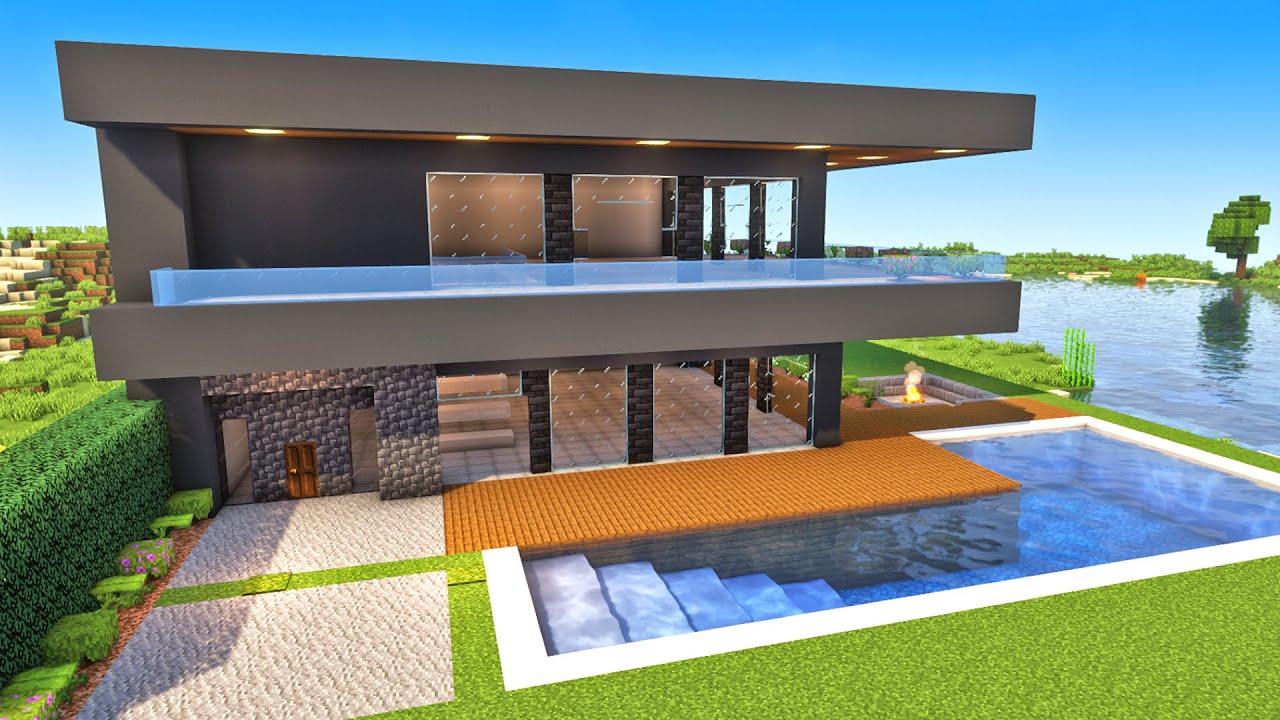 Minecraft - Como construir uma mansão moderna de praia - Tutorial Manyacraft