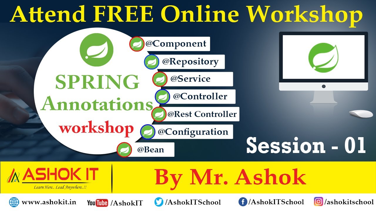 Spring Annotation Workshop | Session - 1 | Online Training | Ashok IT