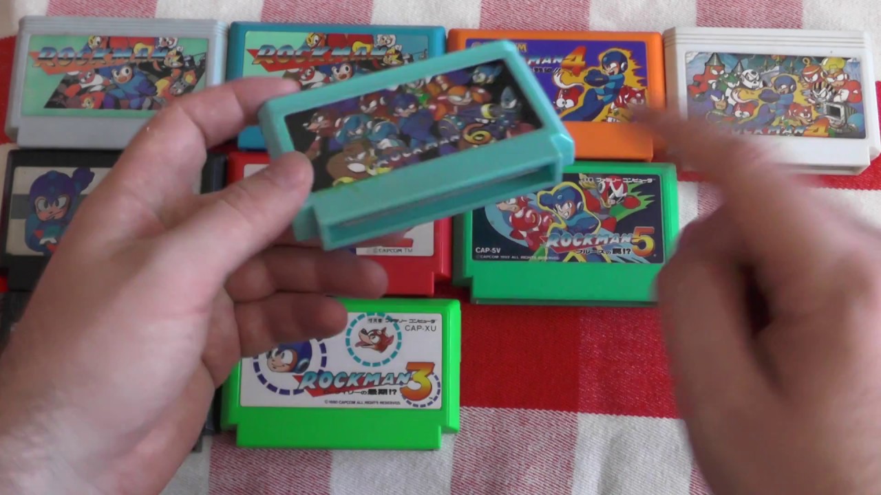 Сравнение картриджей Rockman на Famicom - Dendy оригинал и пиратка