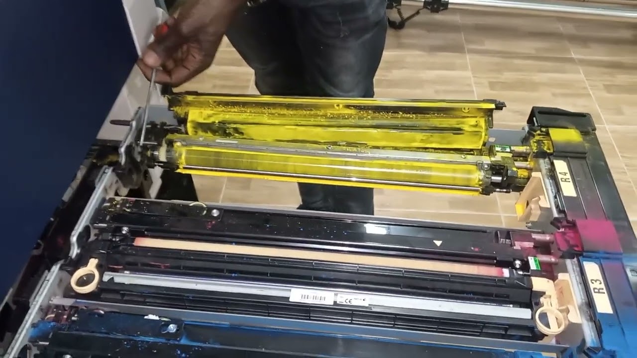 How to replace yellow developer in Xerox c60/C75/J75. Improving print quality.