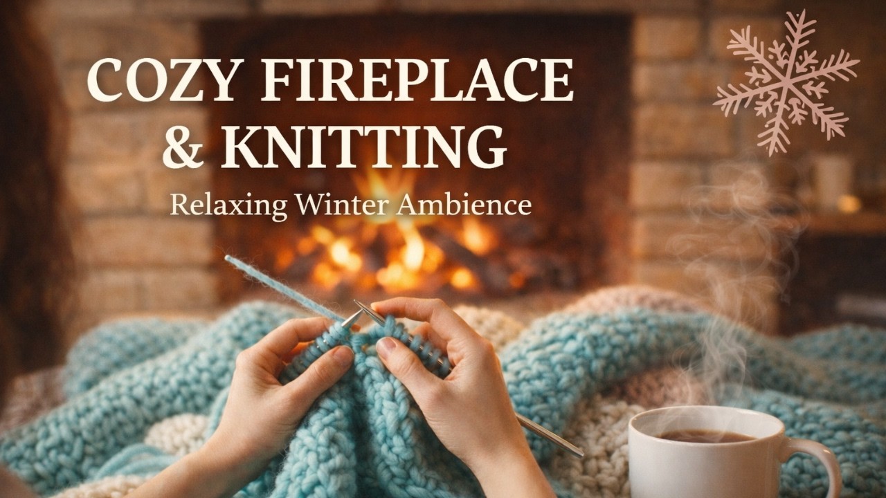 Cozy Fireplace & Knitting 🔥🧶 Relaxing Winter Ambience