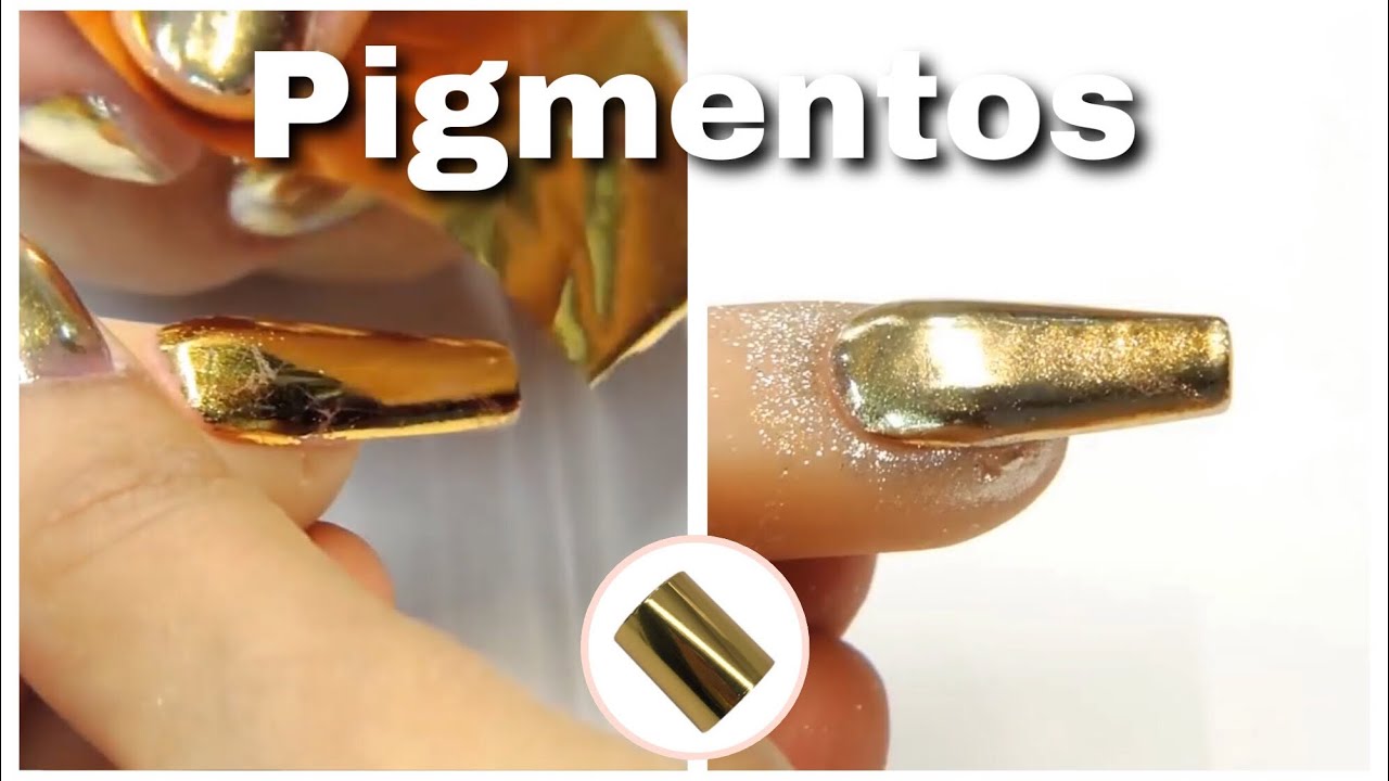 UÑAS COFFIN 💖 Efecto ESPEJO Dorado