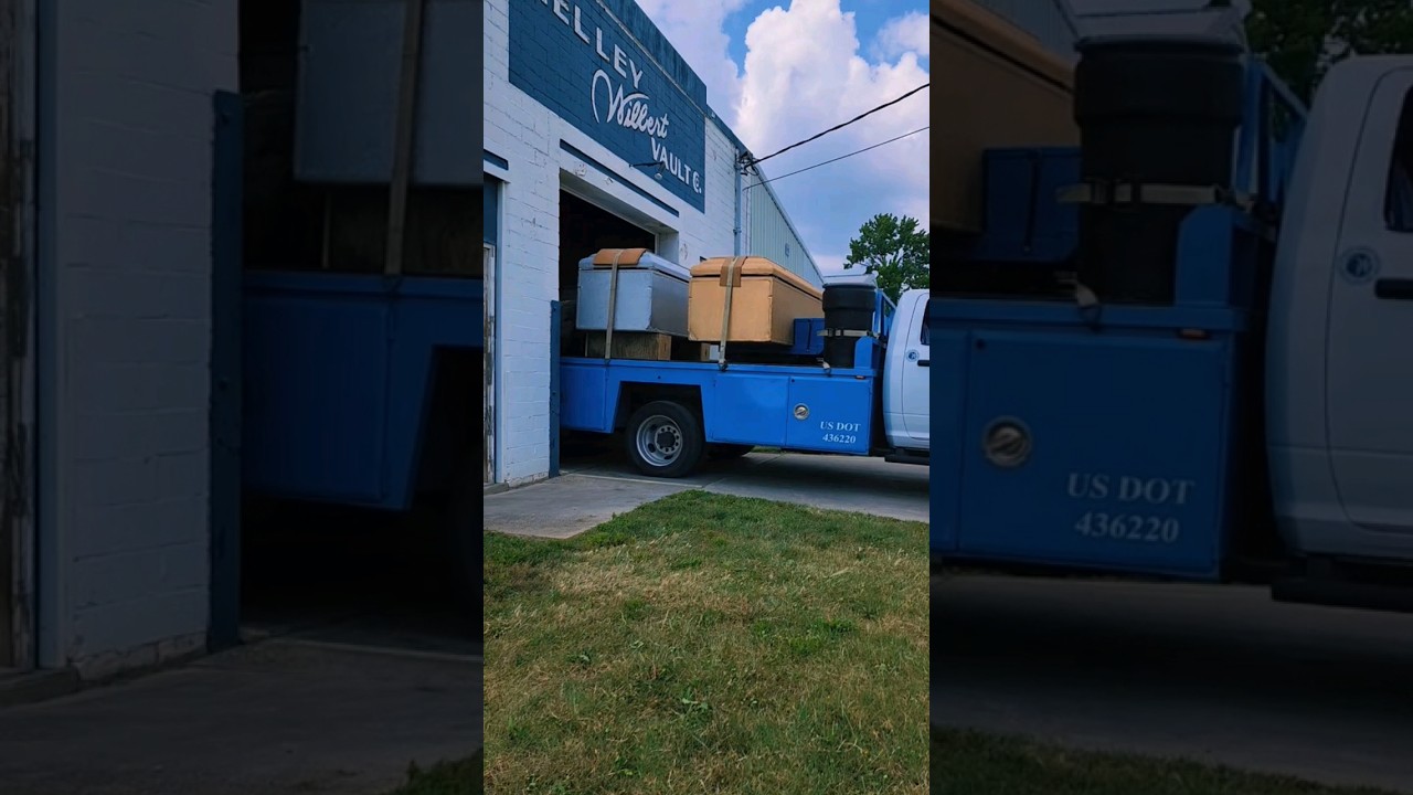 Loaded up for a long day #cemetery #educationalvideo #funeral #vaultmen #Wilbert #vault