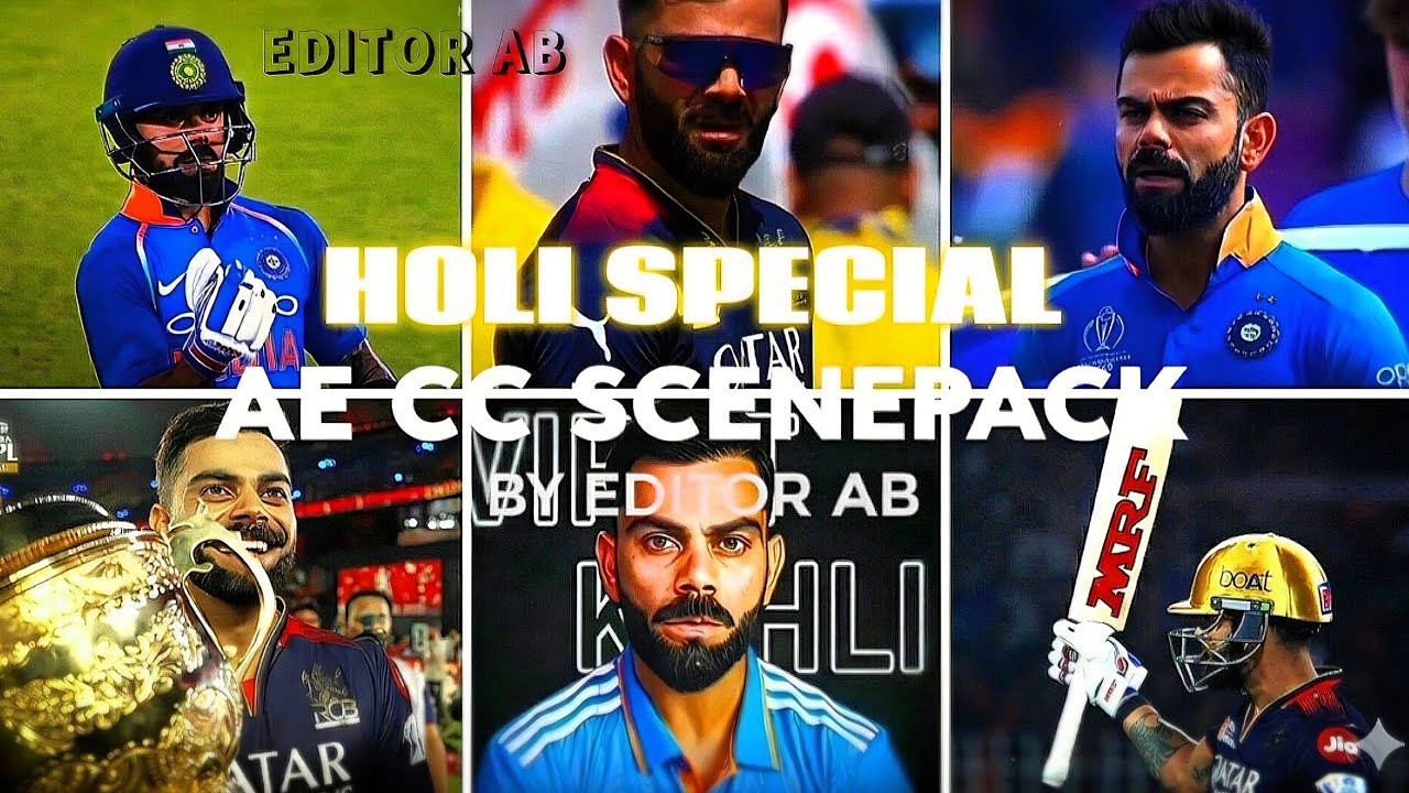 ● HOLI SPECIAL SCENEPACK💗 || VIRAT KOHLI 4K SCENEPACK || AE CC SCENEPACK || #cricket#viratkohli 