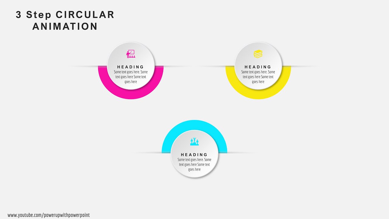 40.Create 3 Step Circular Infographic Animation|Powerpoint Animations|Graphic design