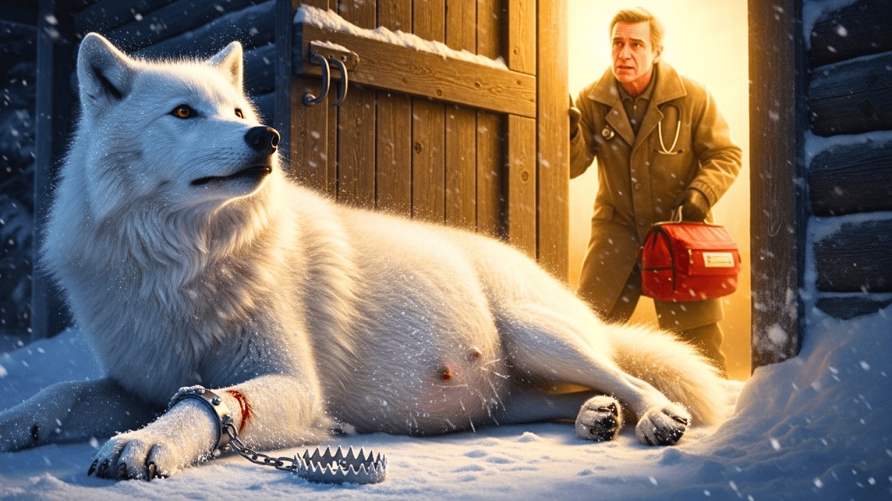Pregnant Wolf Knocks on Vet's Door in Blizzard   What Happens Next is Unbelievable