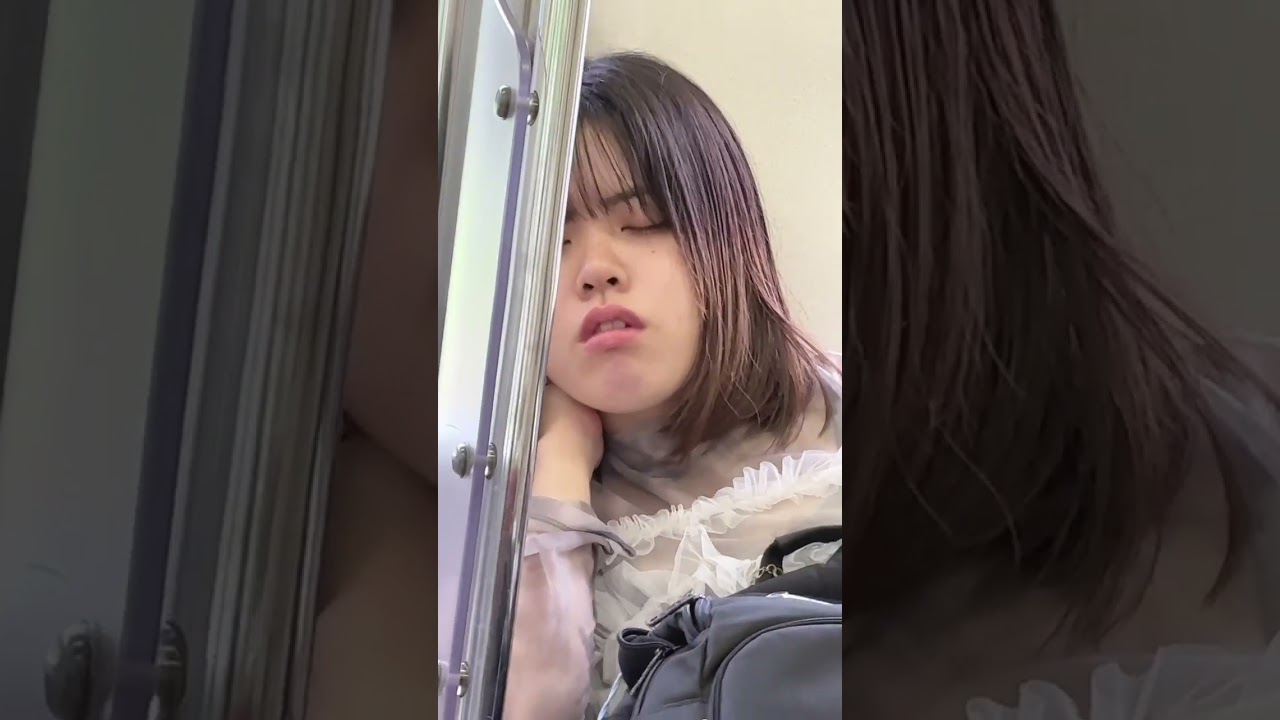 girl sleep on train