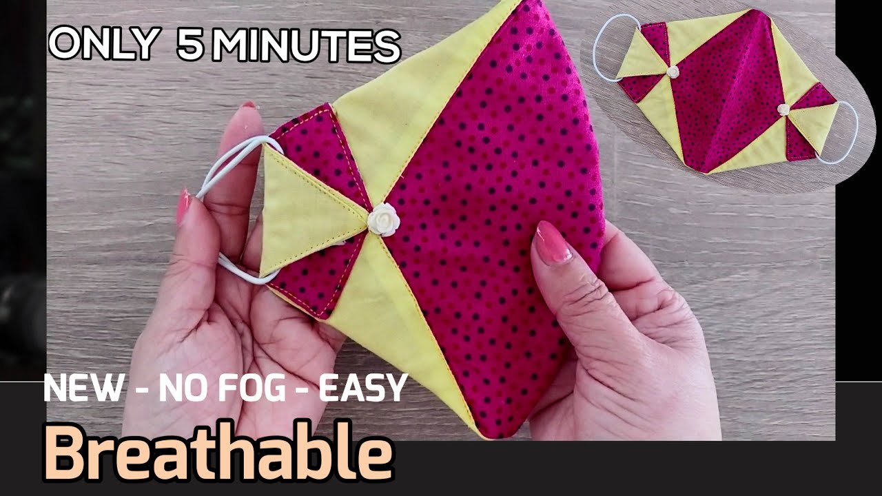 New Design Face Mask!!! ONLY 5 MINUTES!!  NO FOG on Glasses 3D Face Mask💝 Very SIMPLE Mask  Pattern