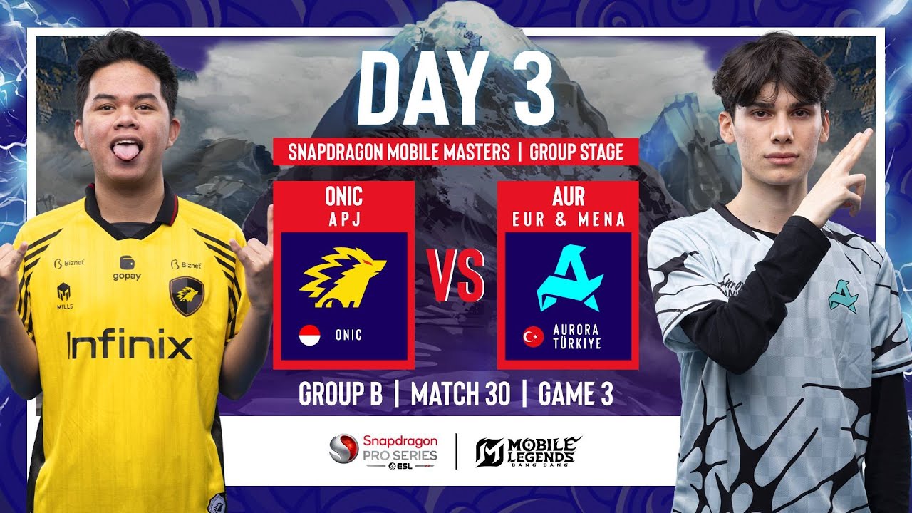 ONIC VS AUR | SPS Mobile Masters Group Stage | MLBB | Day 3 | Group B Match 30 Game 3