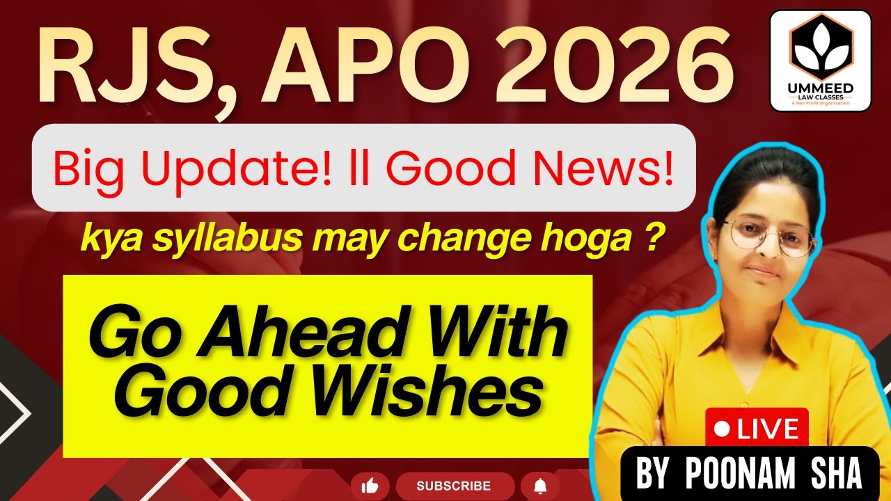 RJS, APO Exam 2026 || Good News || Syllabus? || Total Post 80+ & 350+ || नि:शुल्क कोर्स || 