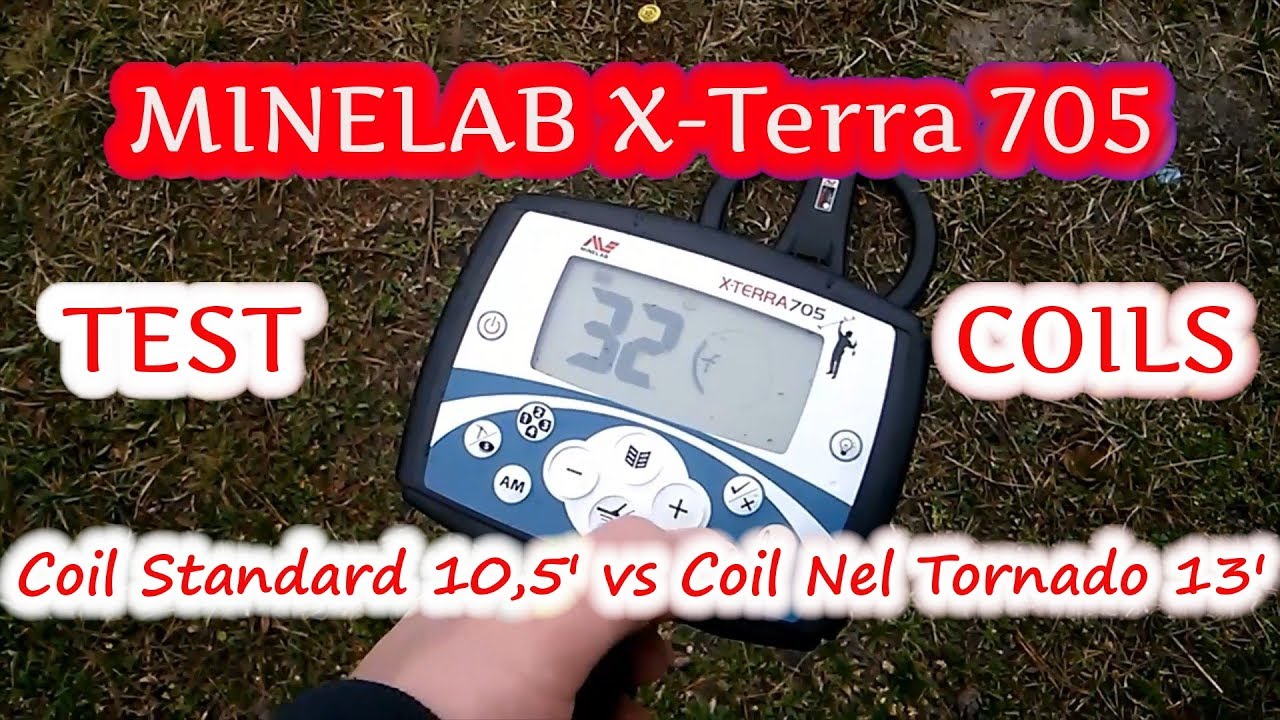 Minelab X-Terra 705 - Factory Coil Test 10'5 7.5 kHz. VS Nel Tornado 13' 7.5 kHz