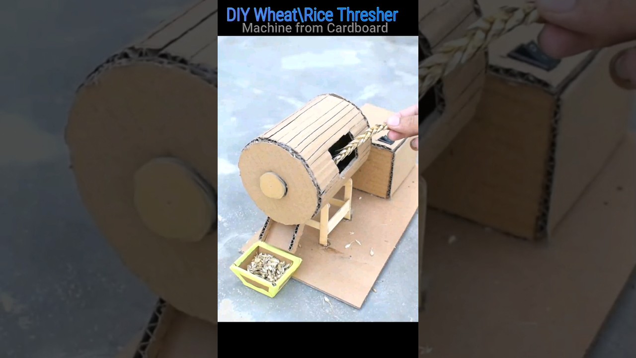 Science project Wheat thresher from cardboard 😲 #diy #schoolproject