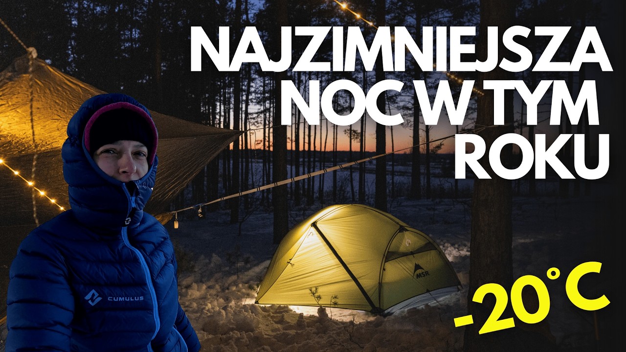 NAJZIMNIEJSZA NOC w tym roku! -20 stopni, biwak w NAMIOCIE i wegetariańskie burito