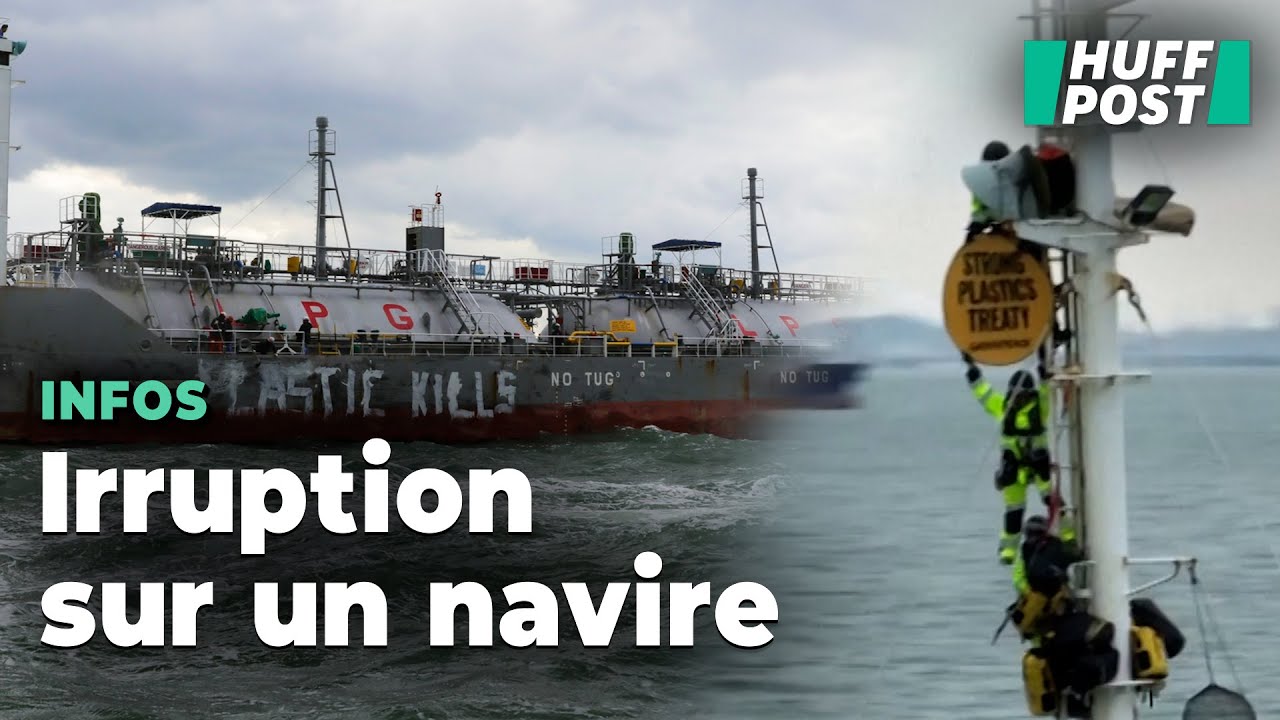 Pourquoi Greenpeace a installé « un camp » sur le mât de ce navire sud-coréen
