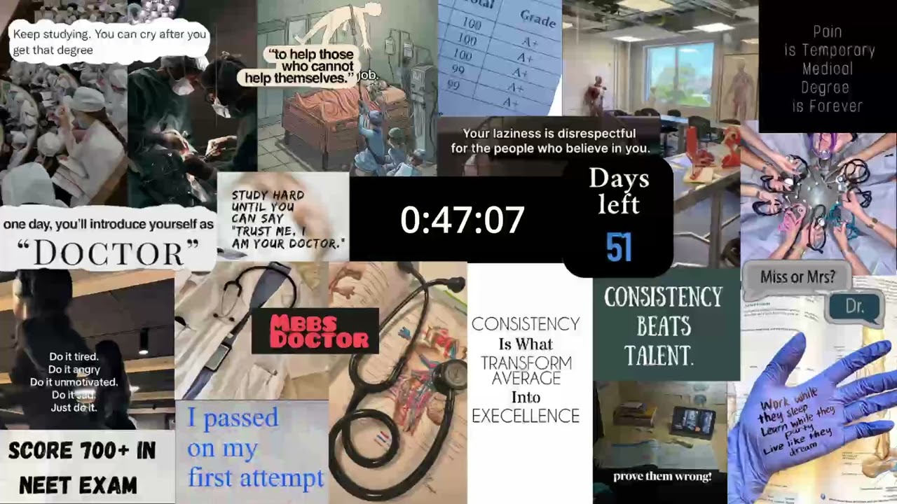 51 Days Left for NEET 2026 | 1 Hour Study Timer (No Music, No Excuses)