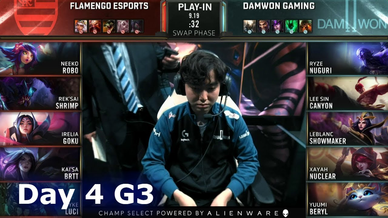 FLA vs DWG | Day 4 Play-In Stage S9 LoL Worlds 2019 | Flamengo Esports vs DAMWON Gaming