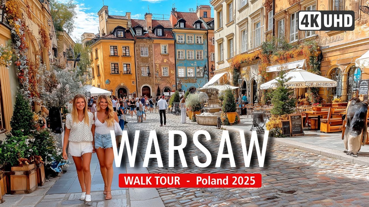 Пешеходная экскурсия по Варшаве 4K 🇵🇱 | Потрясающий Старый город и современный город