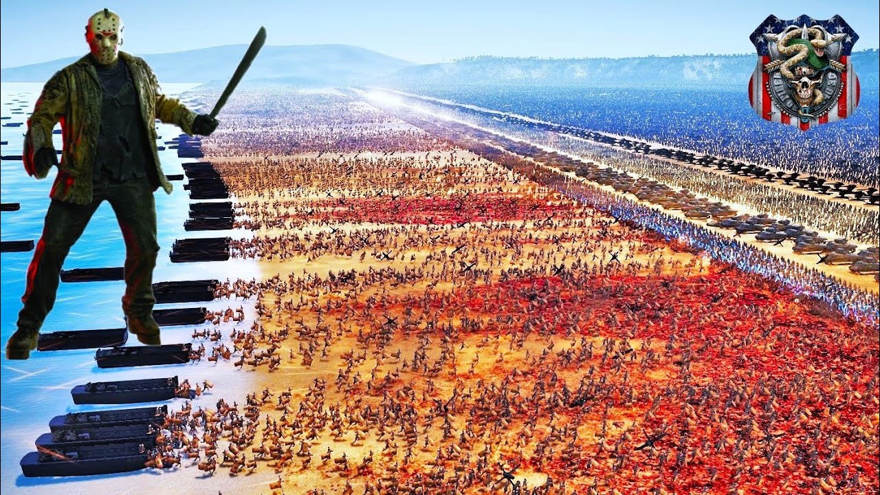 6,000,000 JASON VOORHEES & ZOMBIES vs SPECIAL FORCES Beach Defense - UEBS 2 | Battle Simulator 2