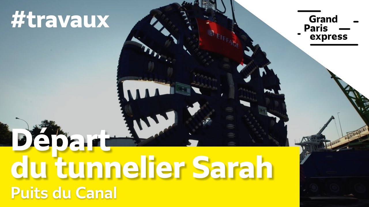Puits du Canal, lignes 16 et 17 - Départ du tunnelier Sarah
