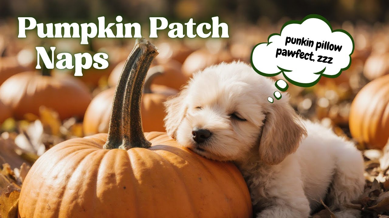 Pumpkin Patch Naps 🎃 | 8-HOURS Calming Music for Dogs & People | Sleepy Fall Puppies