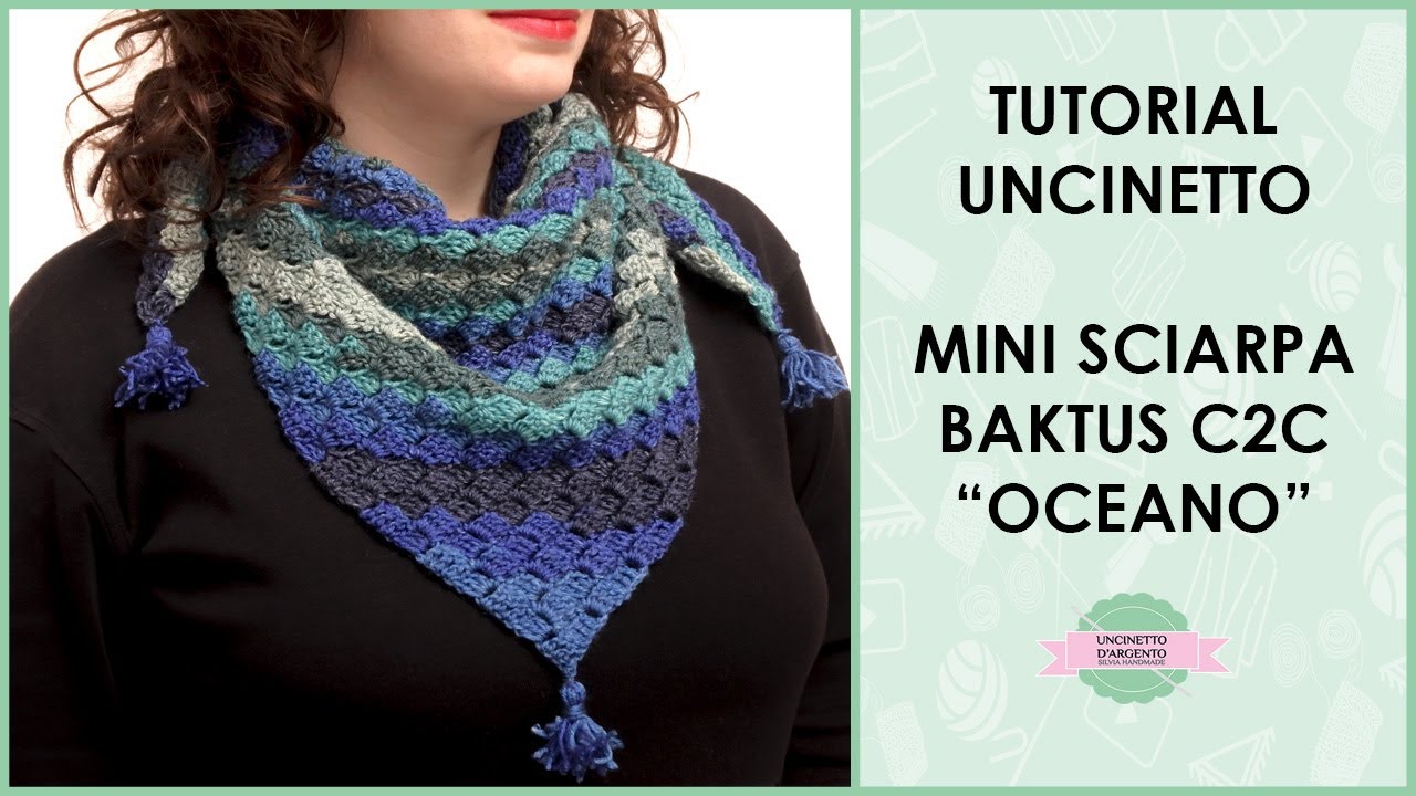 Tutorial mini sciarpa baktus uncinetto c2c 
