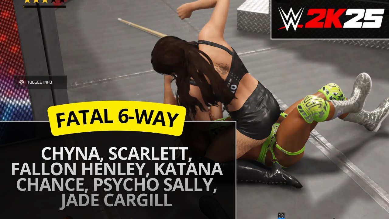 WWE 2K25 – Chyna vs Scarlett vs Henley vs Chance vs Psycho Sally vs Jade Cargill (Fatal 6-Way)