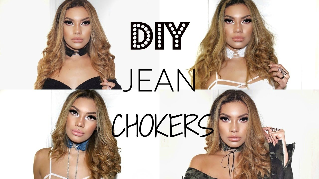 DIY JEAN CHOKERS - COMO HACER GARGANTILLAS DE JEAN!