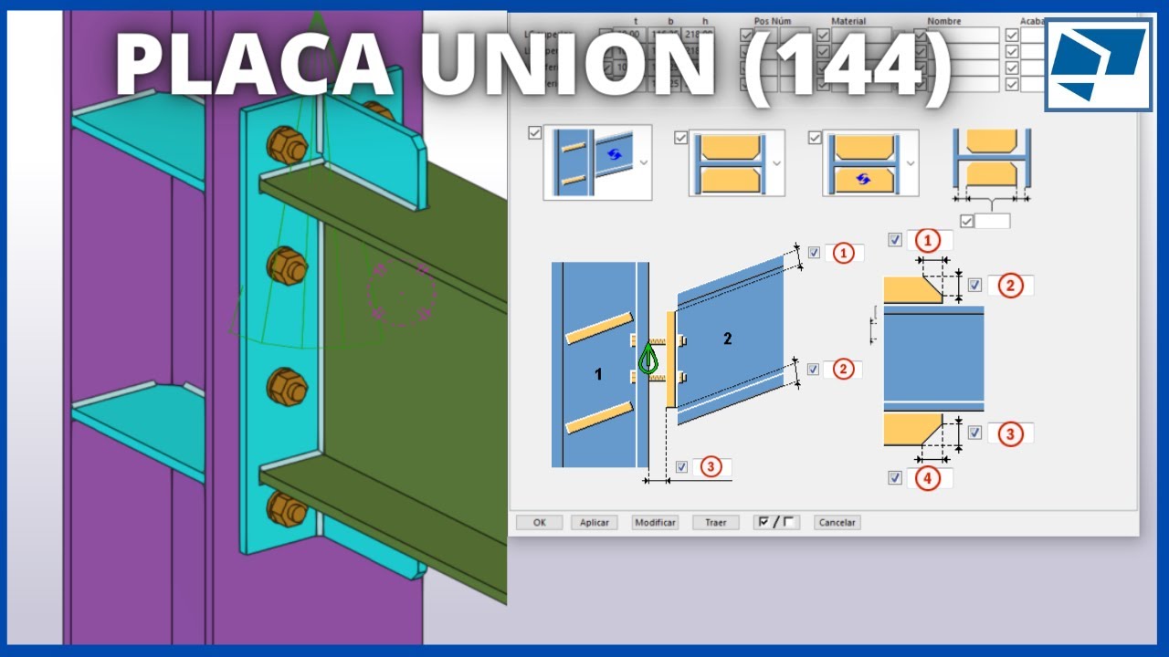 Tekla Structures 🏗 /V022.PLACA UNIÓN (144)✨