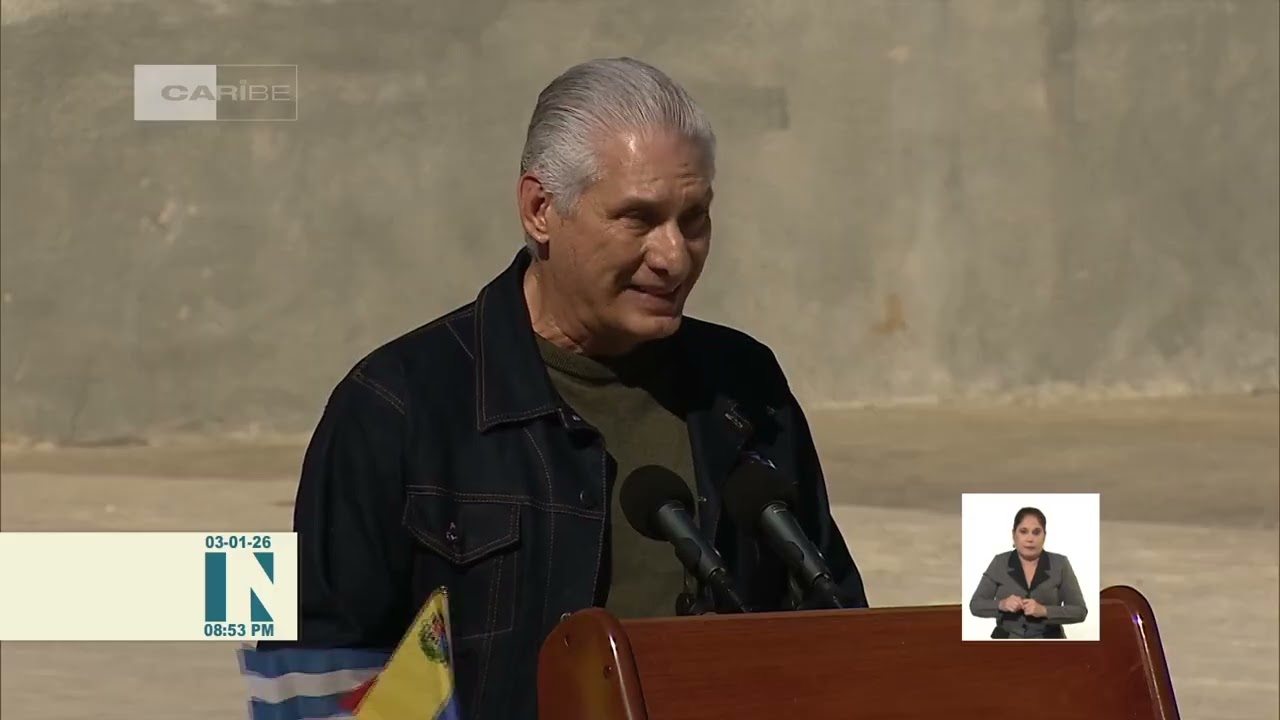 Intervenci&oacute;n del presidente de Cuba en acto de rechazo a la agresi&oacute;n de EE.UU. a Venezuela