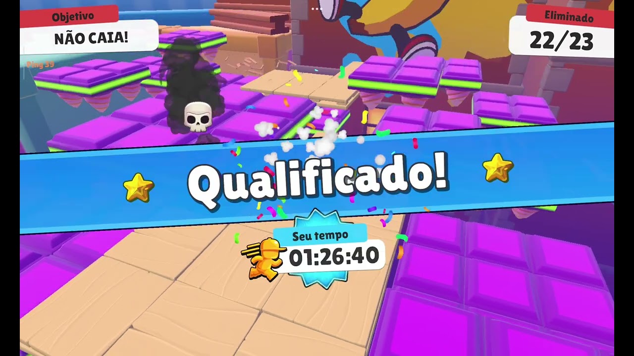 Jogando stumble guys 