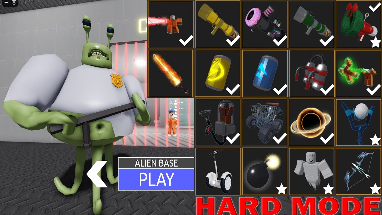BARRY'S PRISON RUN! (OBBY) ALIEN HARD MODE Use All Items Roblox Update All Morphs Unlocked Gameplay