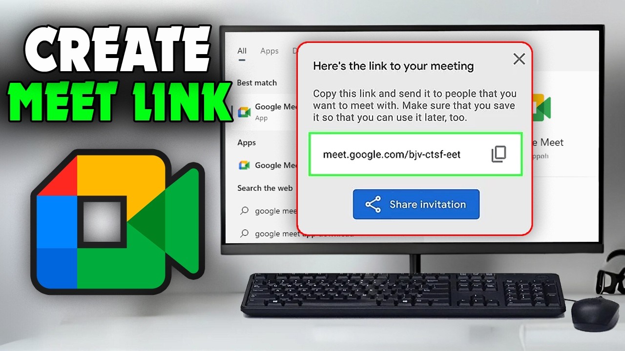 Как создать ссылку на Google Meet на ноутбуке/ПК (2026)