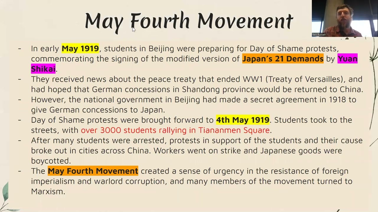 The New Culture and May Fourth Movements