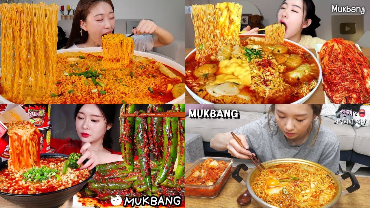 Spiciest Fire Chicken Noodles Eating Challenge 🔥 Korean Rice Cakes & Kimchi ASMR Eating Sounds