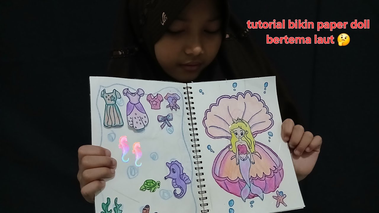 cara bikin peper doll duyung 🤔🐢🐟??? #paperdoll  #tutorial 