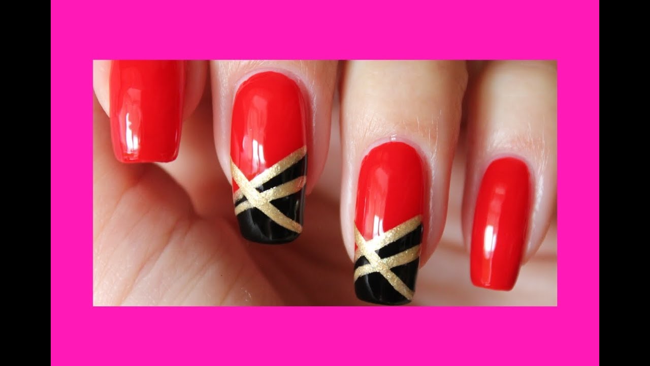 Маникюр красное золото / Manicure red gold