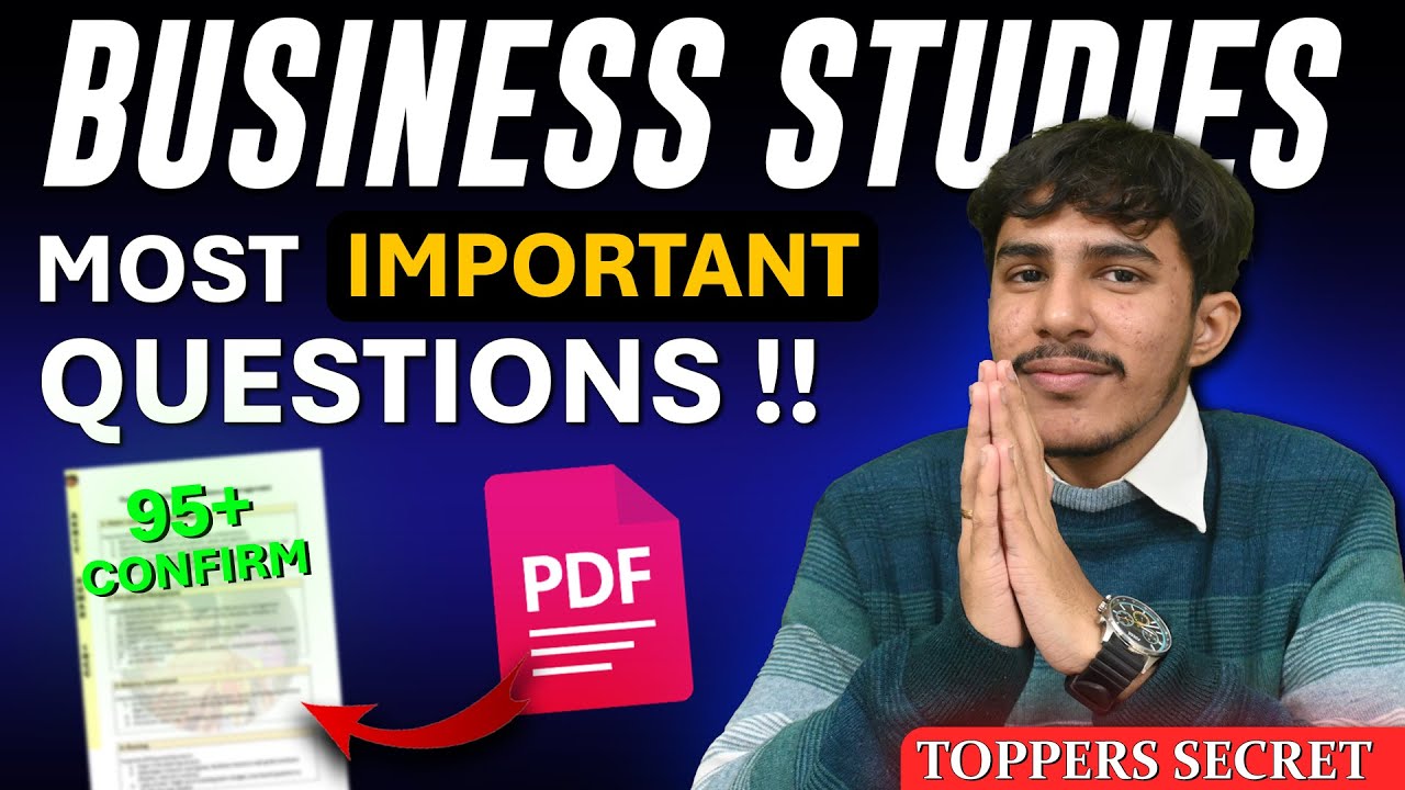 Most Important Questions 🔥 For Business Studies Class 12 | CBSE Board Exam 2025