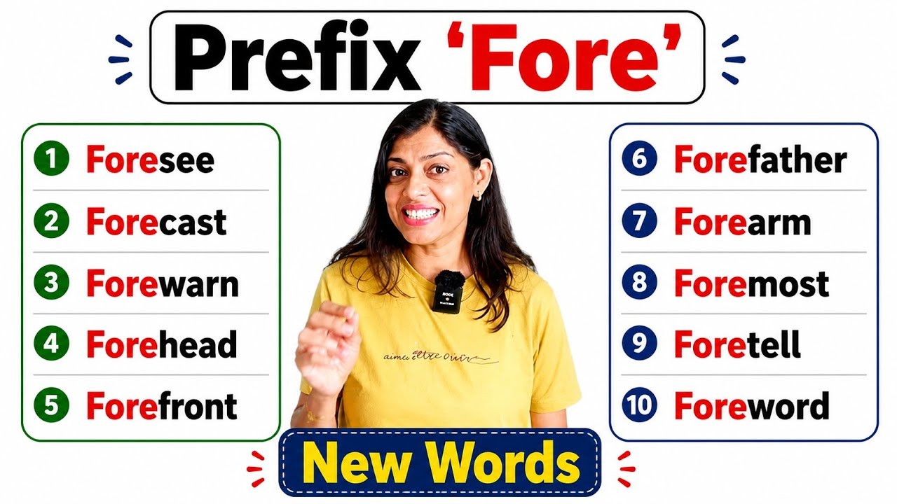 Words with Prefix ‘Fore’ | 10 Common English Words with Meanings #english #vocabulary