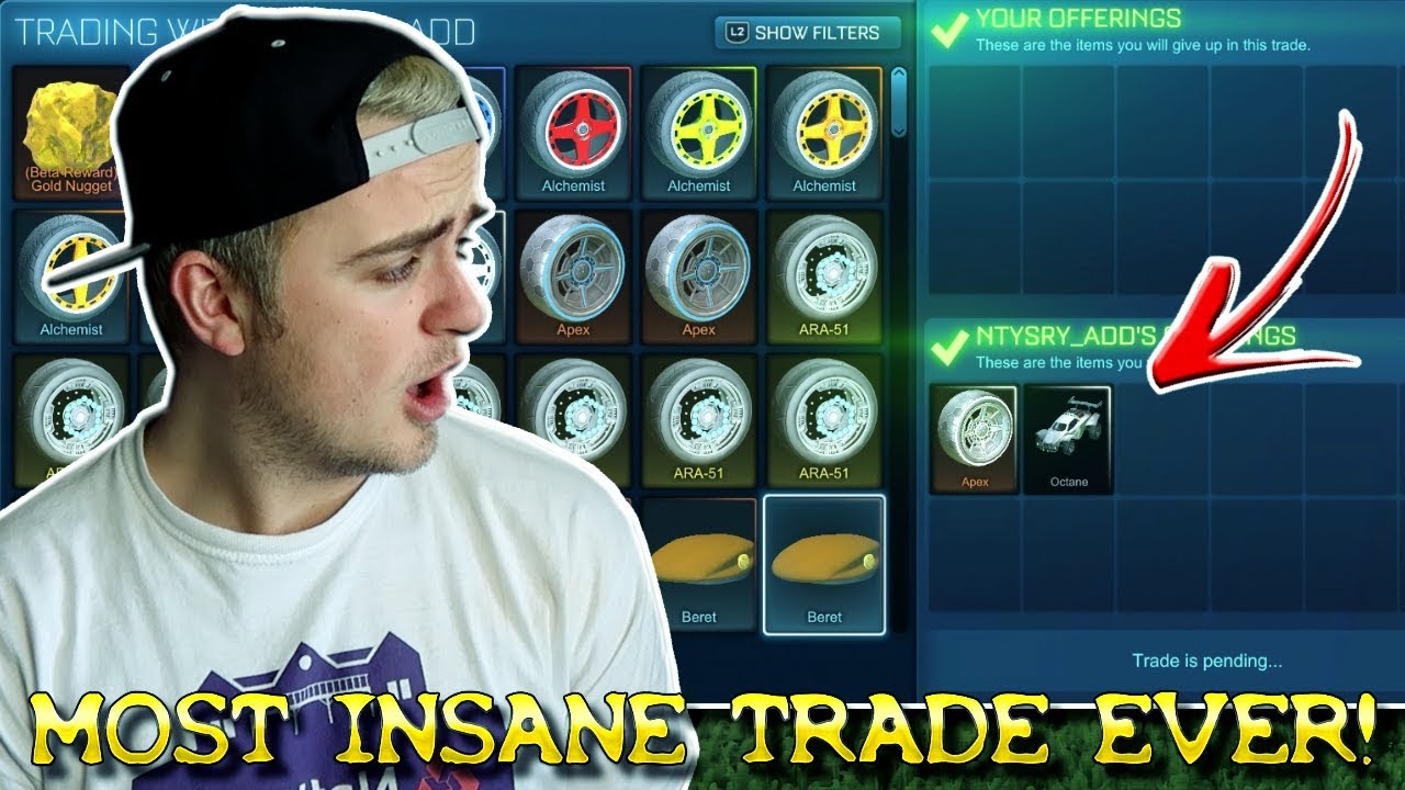 FAN TRUSTS ME WITH INSANE TRADE! | WHITE APEX & STRIKER WHITE OCTANE! | Rocket League