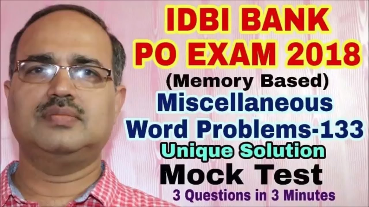 Miscellaneous Questions-133 IDBI BANK PO 2018 (Memory based) Mock Test #Amar Sir