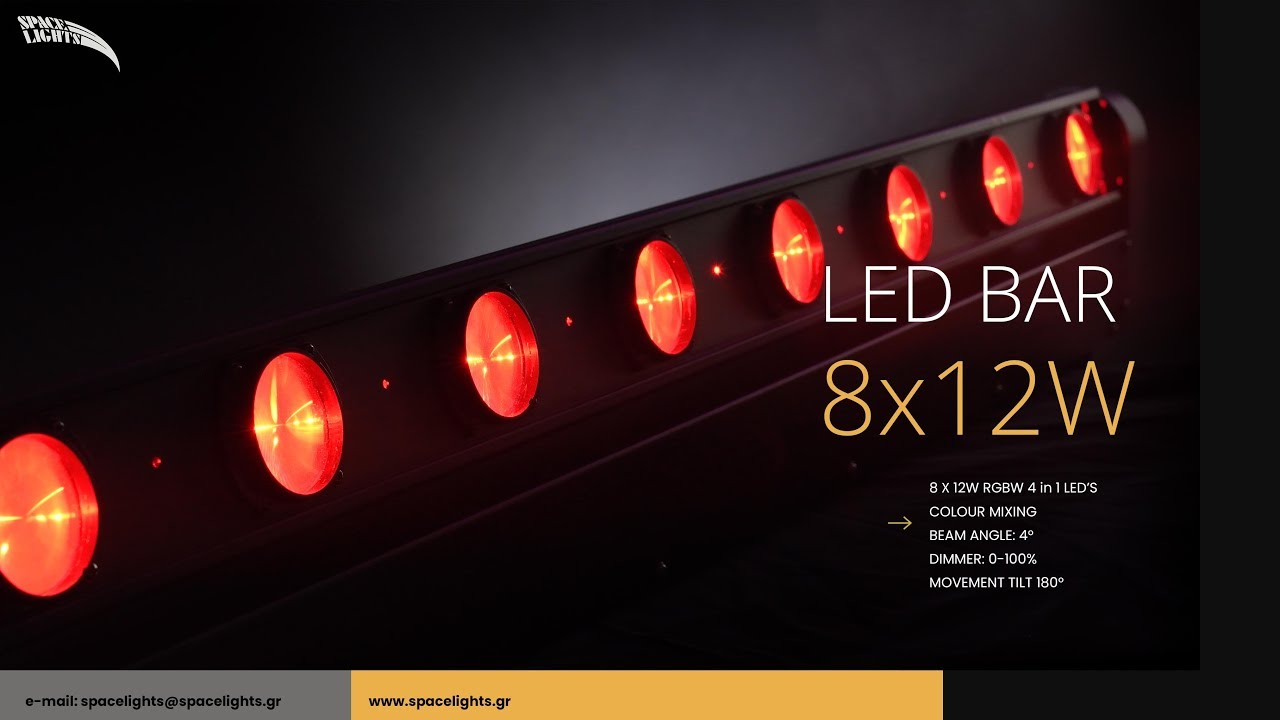 SPACE LIGHTS LED BAR 8X12W RGBW