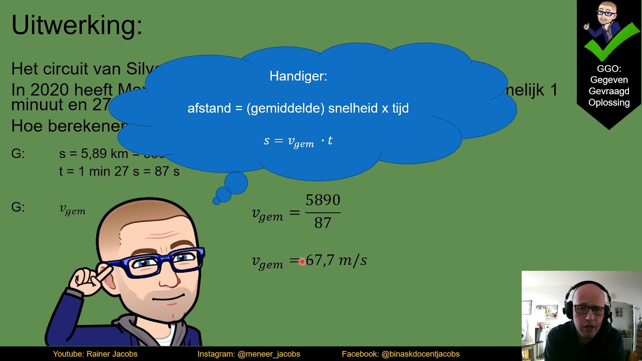 Gemiddelde snelheid.