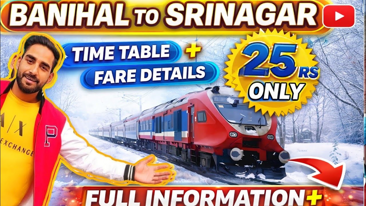 Banihal To Srinagar Train Journney ₹25 Only Ticket! 😲