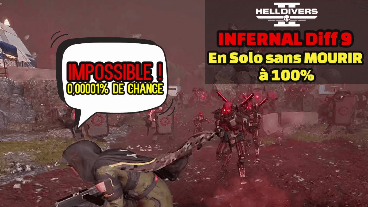 💀🔥 0 MORT Solo Diff 9 Infernal à 100% chez les Robots, sortez moi de là ! Helldivers 2