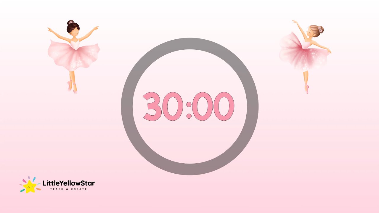 Calm Ballerina Timer – 30 Minutes Countdown With Gentle Music | Cute Kids Timer