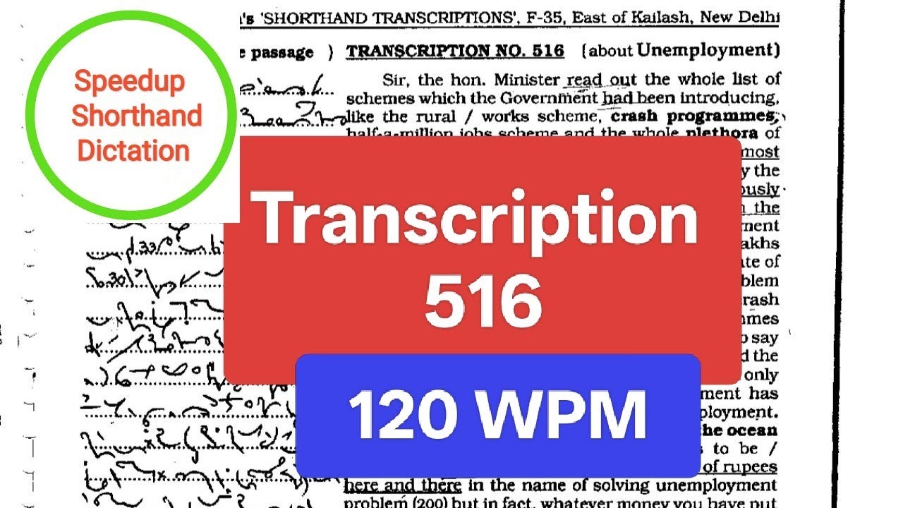 #516 l kailash chandra l 120 wpm l english dictation l transcription no. 516 l shorthand | volume 24