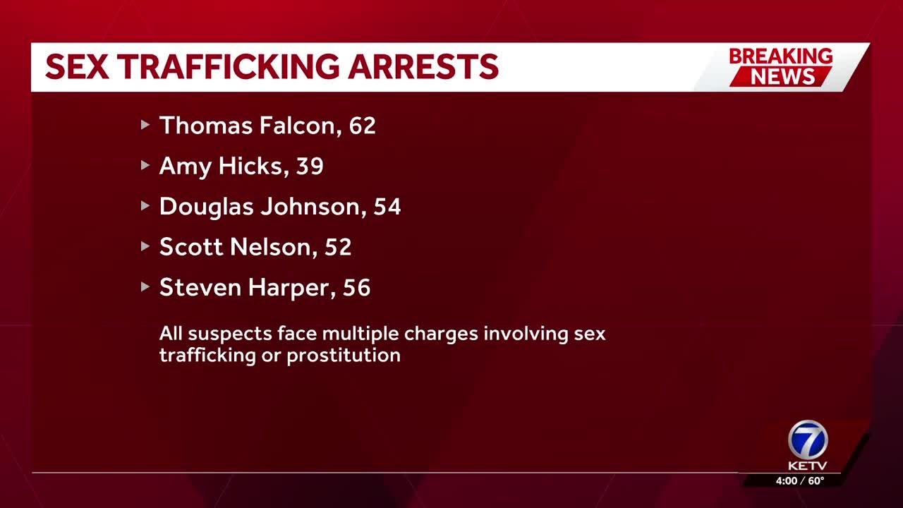 Omaha police arrest 5 people in sex trafficking investigation