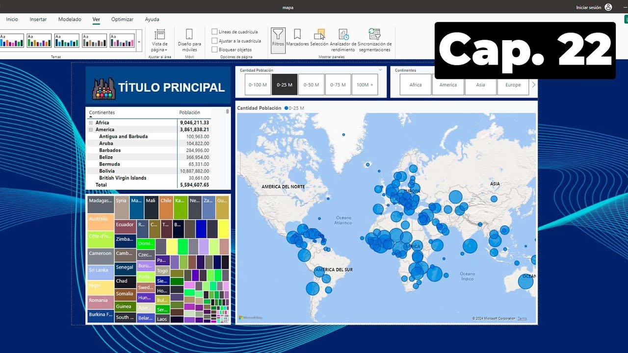 Formato a las visualizaciones de tipo Mapa y  segmentación (slicer)