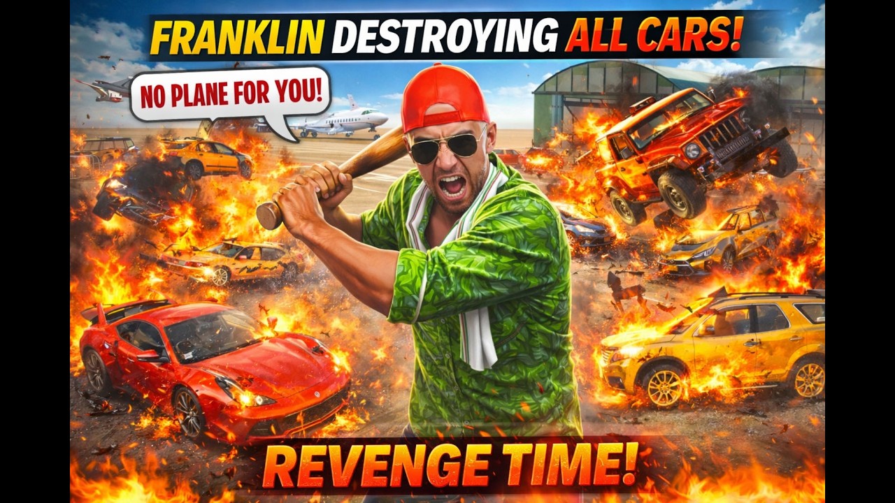Franklin Rage Mode ON 🔥 | Plane Nahi Mila To Sab Cars Khatam 😡